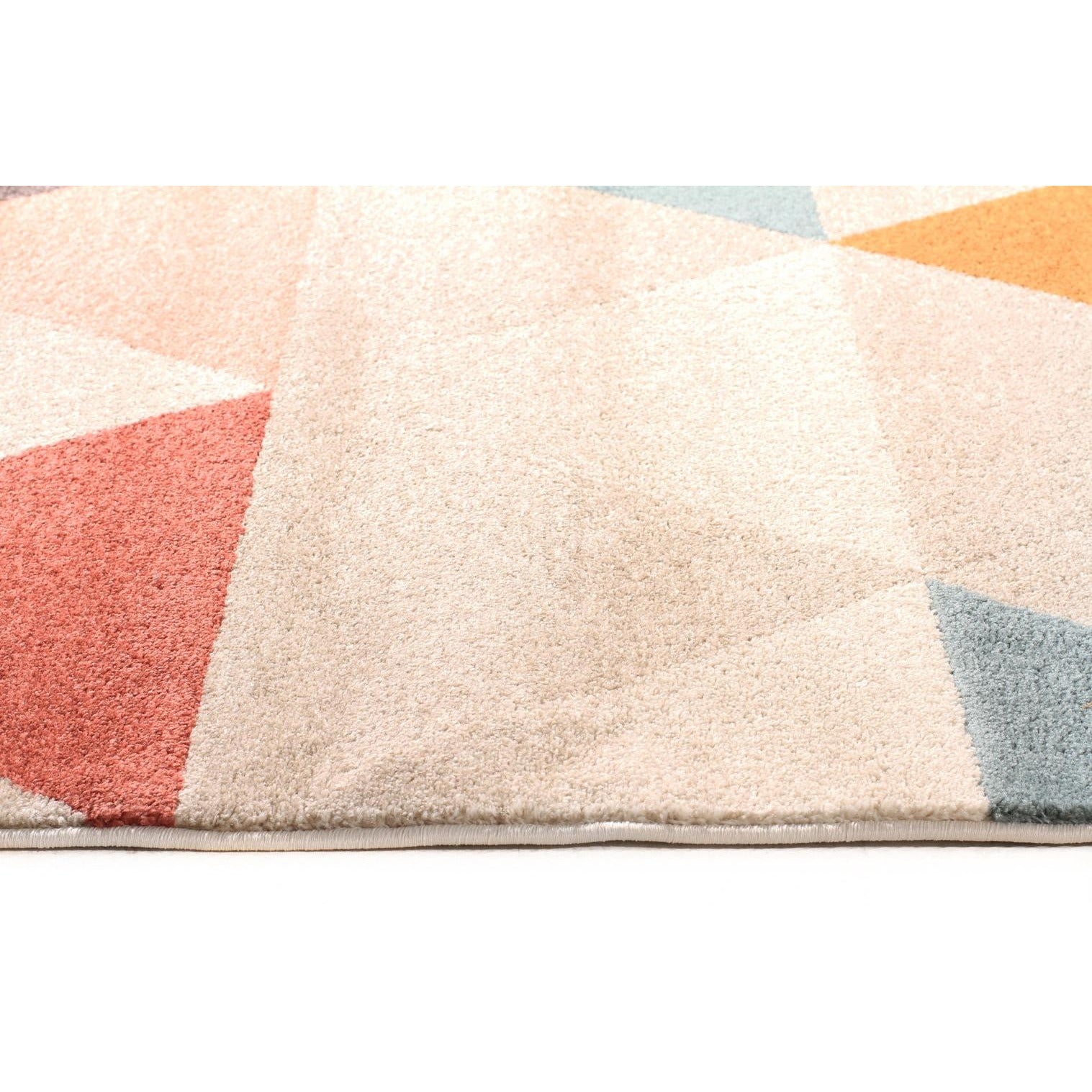 Lima Multi Coloured Triangle Geometric Patterned Modern Runner Rug ...