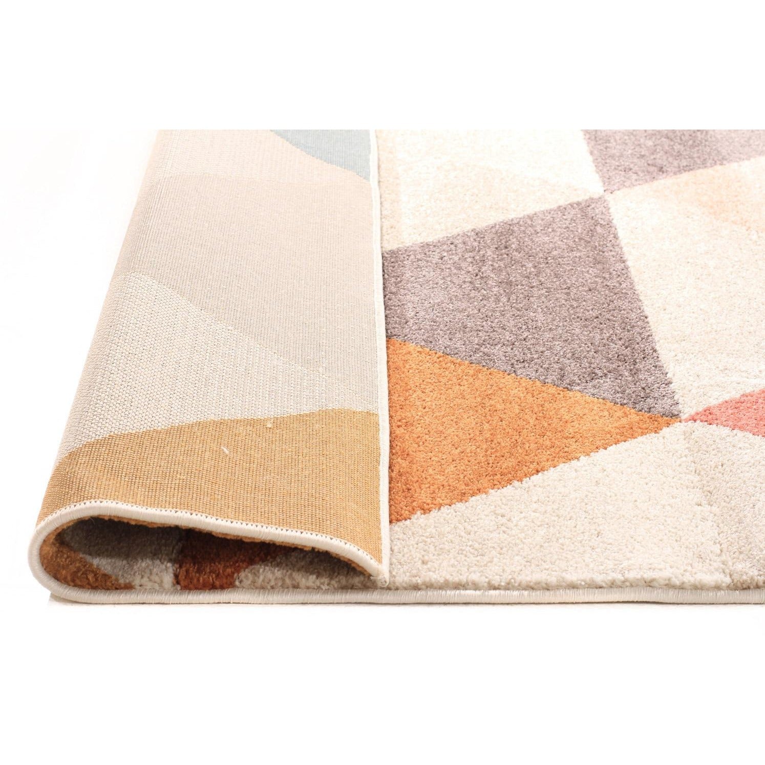 Lima Multi Coloured Triangle Geometric Patterned Modern Runner Rug ...