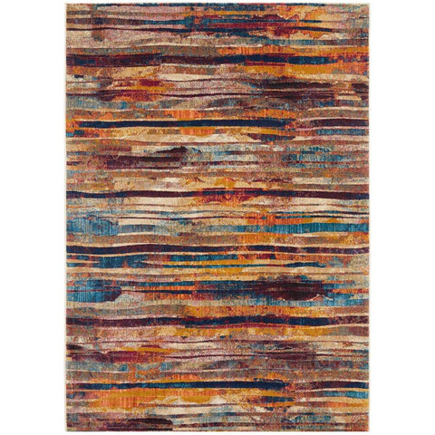 Potenza 493 Multi Colour Striped Modern Rug - Rugs Of Beauty - 1