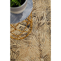Potenza 494 Charcoal Beige Multi Colour Leaf Patterned Modern Runner Rug - Rugs Of Beauty - 5