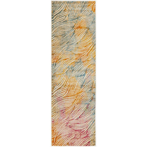 Potenza 497 Multi Colour Abstract Patterned Modern Runner Rug - Rugs Of Beauty - 1