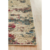 Potenza 501 Stone Rose Blue Multi Colour Abstract Patterned Modern Runner Rug - Rugs Of Beauty - 7
