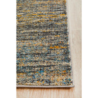 Potenza 502 Grey Blue Gold Multi Colour Abstract Patterned Modern Runner Rug - Rugs Of Beauty - 6