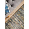 Potenza 502 Grey Blue Gold Multi Colour Abstract Patterned Modern Runner Rug - Rugs Of Beauty - 3