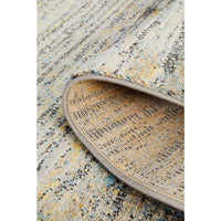 Potenza 502 Grey Blue Gold Multi Colour Abstract Patterned Modern Runner Rug - Rugs Of Beauty - 7