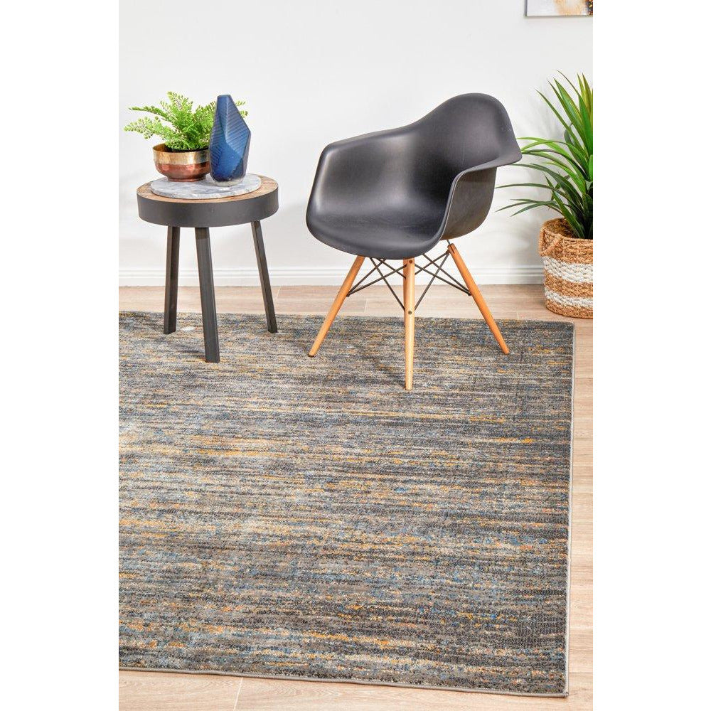 Potenza 502 Grey Blue Gold Multi Colour Abstract Patterned Modern Rug ...