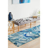 Potenza 503 Blue Waves Multi Colour Abstract Patterned Modern Runner Rug - Rugs Of Beauty - 3