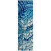 Potenza 503 Blue Waves Multi Colour Abstract Patterned Modern Runner Rug - Rugs Of Beauty - 1