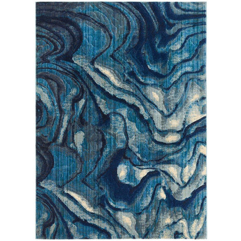 Potenza 503 Blue Waves Multi Colour Abstract Patterned Modern Rug - Rugs Of Beauty - 1