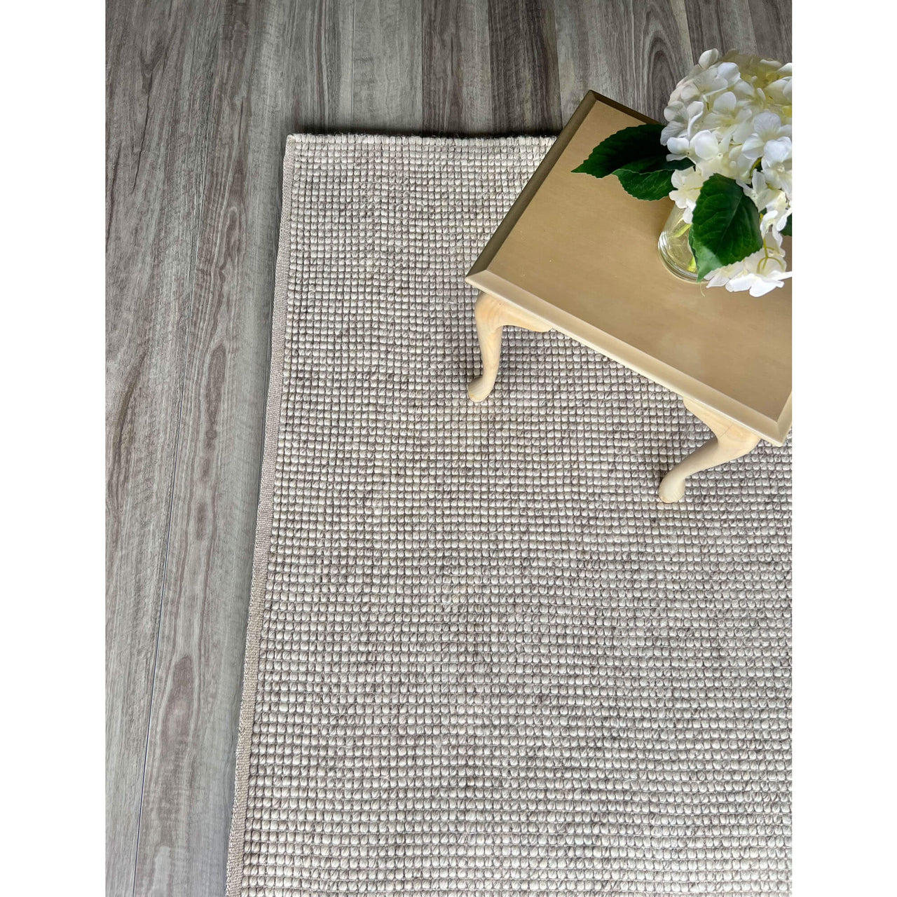 Althea Loop Light Grey Wool Polyester Rug - Rugs Of Beauty - 2