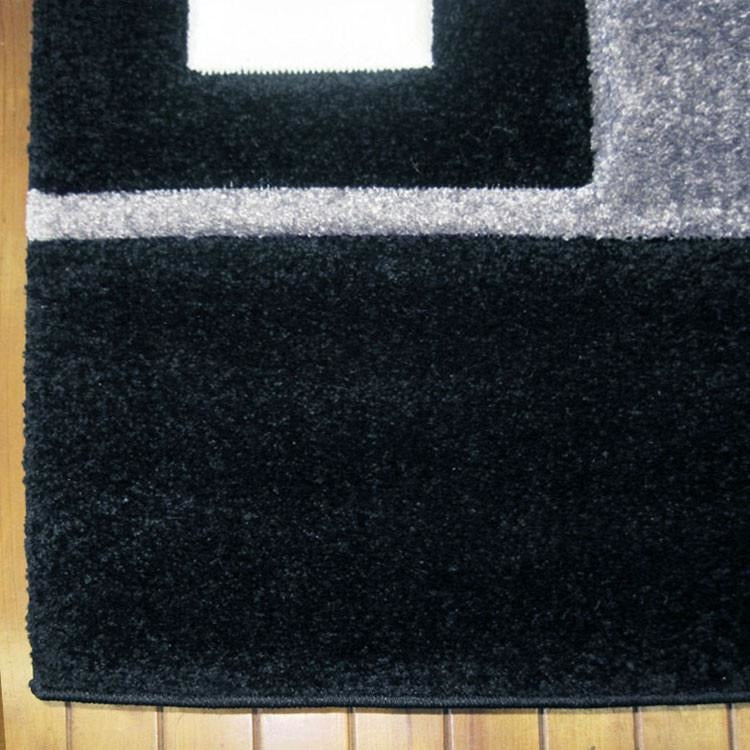 Dover Grey Black Abstract Multi Coloured Border Modern Rug - 3