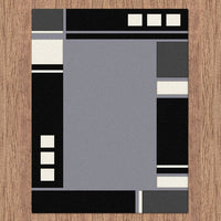 Dover Grey Black Abstract Multi Coloured Border Modern Rug - 4