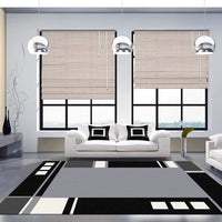 Dover Grey Black Abstract Multi Coloured Border Modern Rug - 2