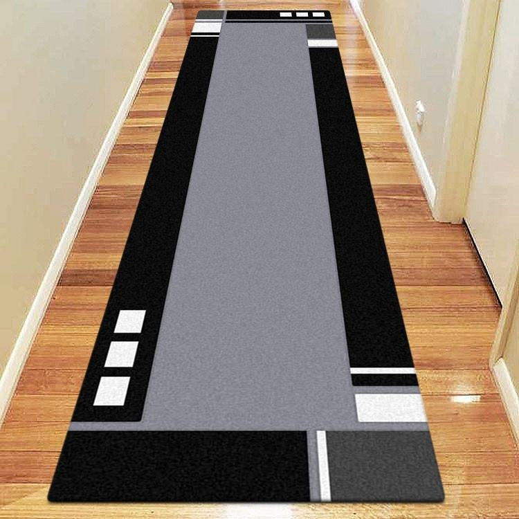 Dover Grey Black Abstract Multi Coloured Border Modern Rug - Runner