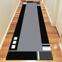 Dover Grey Black Abstract Multi Coloured Border Modern Rug - Runner