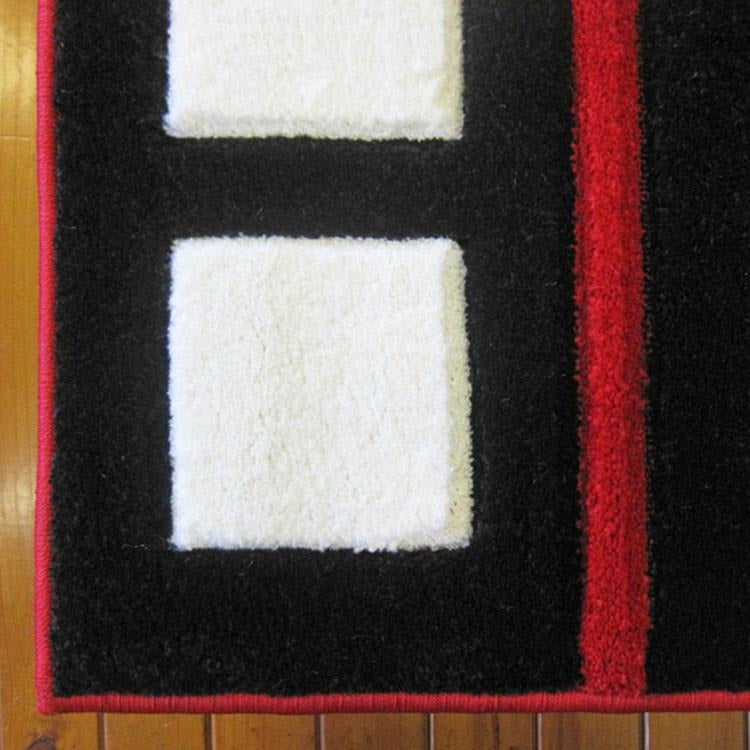 Dover Red Abstract Multi Coloured Border Modern Rug - 2