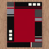 Dover Red Abstract Multi Coloured Border Modern Rug - 3
