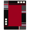 Dover Red Abstract Multi Coloured Border Modern Rug - 1