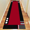 Dover Red Abstract Multi Coloured Border Modern Rug - runner