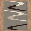 Dover Brown Beige Taupe Abstract Wave Pattern Grey Modern Rug - 3