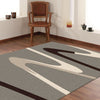 Dover Brown Beige Taupe Abstract Wave Pattern Grey Modern Rug - 2