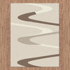 Dover Brown Beige Taupe Abstract Wave Pattern Beige Modern Rug - 3