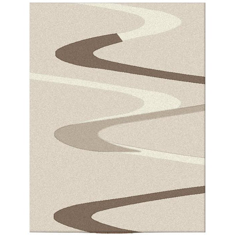 Dover Brown Beige Taupe Abstract Wave Pattern Beige Modern Rug - 1