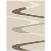 Dover Brown Beige Taupe Abstract Wave Pattern Beige Modern Rug - 1
