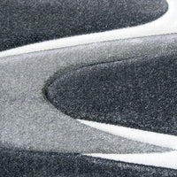 Dover Grey Beige Black Abstract Wave Pattern Dark Grey Modern Rug - 4