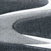 Dover Grey Beige Black Abstract Wave Pattern Dark Grey Modern Rug - 4