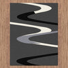 Dover Grey Beige Black Abstract Wave Pattern Dark Grey Modern Rug - 3