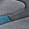 Dover Turquoise Blue Dark Grey Beige Abstract Wave Pattern Light Grey Modern Rug - 3