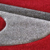 Dover Grey Black Abstract Wave Pattern Red Modern Rug - 3