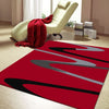 Dover Grey Black Abstract Wave Pattern Red Modern Rug - 5