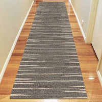 Dover Grey Beige Abstract Lines Modern Rug - Runner