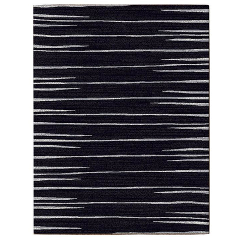 Dover Beige Grey Abstract Lines Black Modern Rug - 1