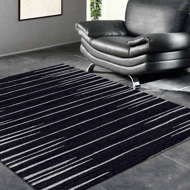 Dover Beige Grey Abstract Lines Black Modern Rug - 5