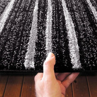 Dover Beige Grey Abstract Lines Black Modern Rug - 6