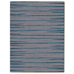 Dover Grey Black Blue Abstract Lines Modern Rug - 1