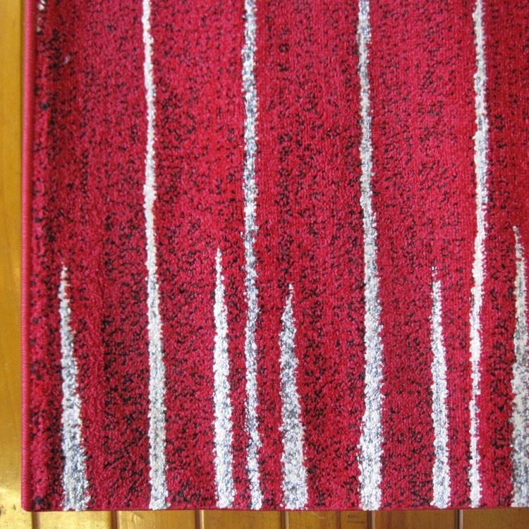 Dover Red White Grey Abstract Lines Modern Rug - 2