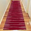Dover Red White Grey Abstract Lines Modern Rug -Runner