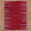 Dover Red White Grey Abstract Lines Modern Rug - 4