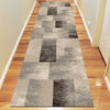 Dover Gold Grey Beige Abstract Patchwork Modern Rug Runner
