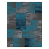 Dover Grey Blue Black Abstract Patchwork Modern Rug - 1
