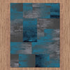 Dover Grey Blue Black Abstract Patchwork Modern Rug - 5