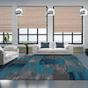 Dover Grey Blue Black Abstract Patchwork Modern Rug - 5