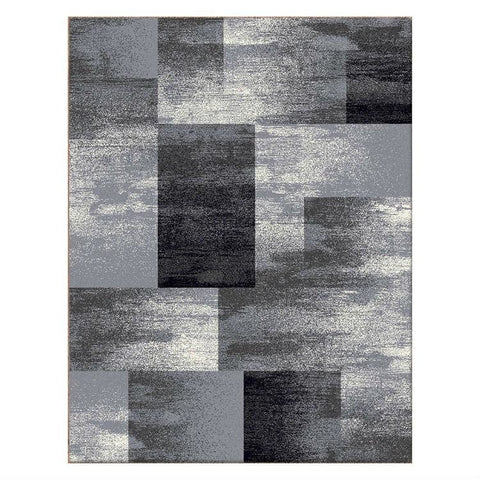 Dover Grey Beige Abstract Patchwork Modern Rug - 1