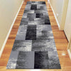 Dover Grey Beige Abstract Patchwork Modern Rug Runner