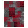 Dover Red Black Grey Beige Abstract Patchwork Modern Rug - 1