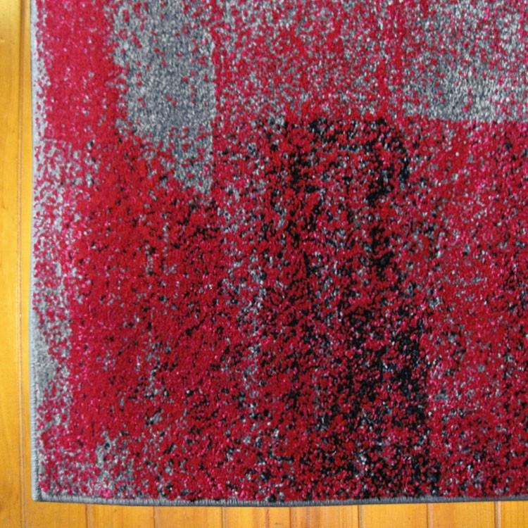 Dover Red Black Grey Beige Abstract Patchwork Modern Rug - 2